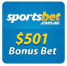 Sign up for $501 bonus bets at SportsBet.com.au