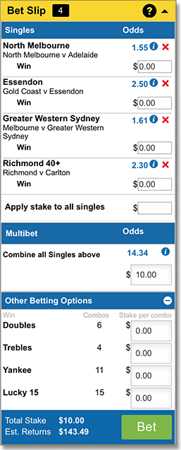 AFL multi bet